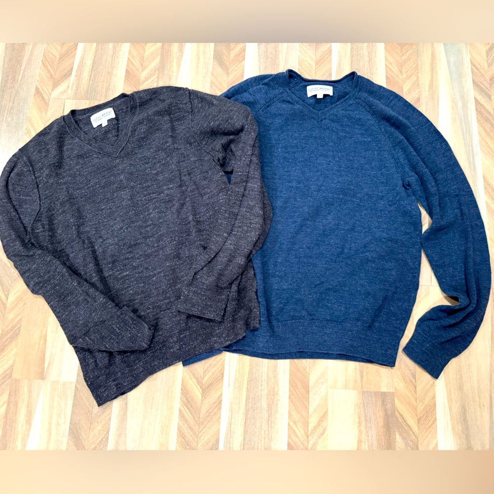 Lot of 2 Lucky Brand V-Neck Sweaters